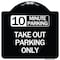 Signmission 10 Minutes Parking Take Out Parking Heavy-Gauge Aluminum Sign, 18" x 18", BW-1818-24639 A-DES-BW-1818-24639 - alternate 1
